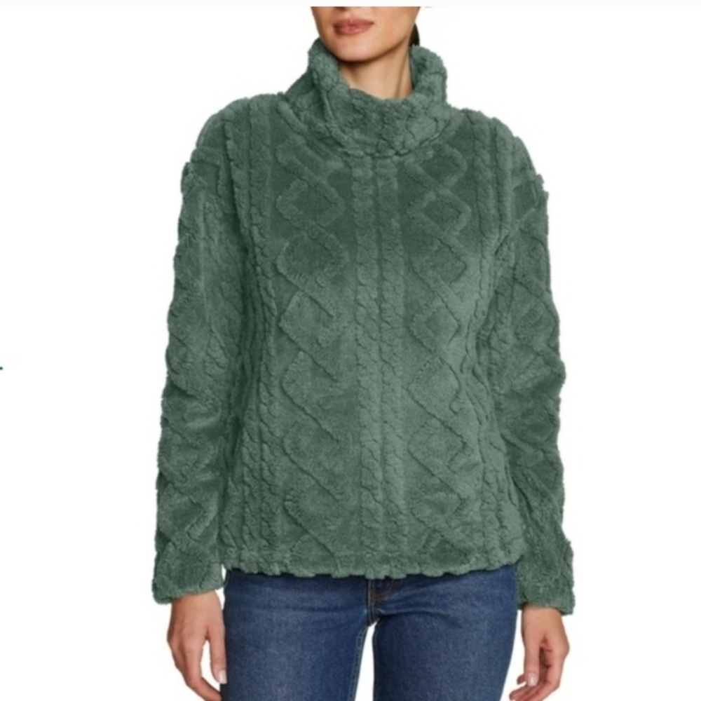 Eddie Bauer Forest Green Cowl Neck Sweater